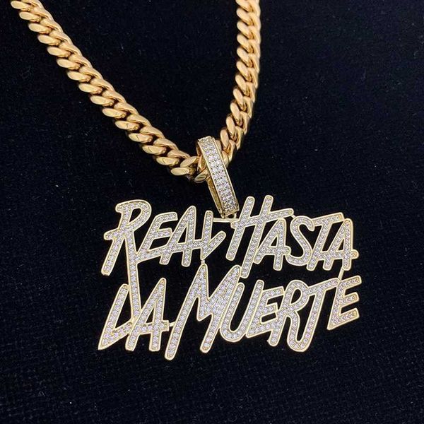hip hop bling letter necklace iced out lab diamond micro pave cz gold real hasta la muerte necklace, Silver
hip hop bling letter necklace iced out lab diamond micro pave cz gold real hasta la muerte necklace, Silver