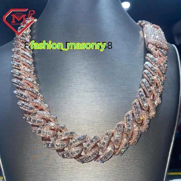 luxury rappers 24mm iced out rose gold chain emerald cut moissanite cuban link chain mens hip hop miami chain, Silver
luxury rappers 24mm iced out rose gold chain emerald cut moissanite cuban link chain mens hip hop miami chain, Silver