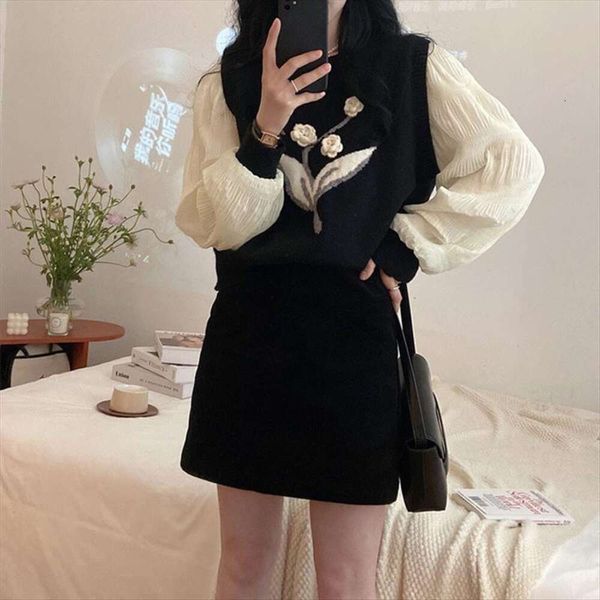 autumn style sweater french pure desire loose chiffon shirt fake two pieces sweaters cute refreshing womens, White;black
autumn style sweater french pure desire loose chiffon shirt fake two pieces sweaters cute refreshing womens, White;black