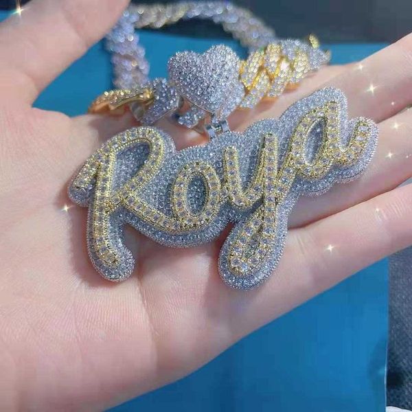hip hop necklace rhintone diamond capital two-color cz love button baguette iced out zircon custom letter name necklace, Silver
hip hop necklace rhintone diamond capital two-color cz love button baguette iced out zircon custom letter name necklace, Silver