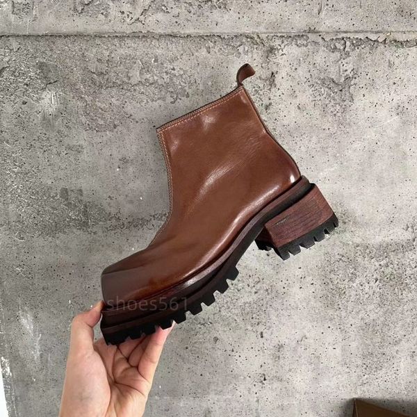 half knuckle womens boots washed horsehide vintage martin boots handmade shoes natural old feeling chunky heel square toe side zippe, Black
half knuckle womens boots washed horsehide vintage martin boots handmade shoes natural old feeling chunky heel square toe side zippe, Black