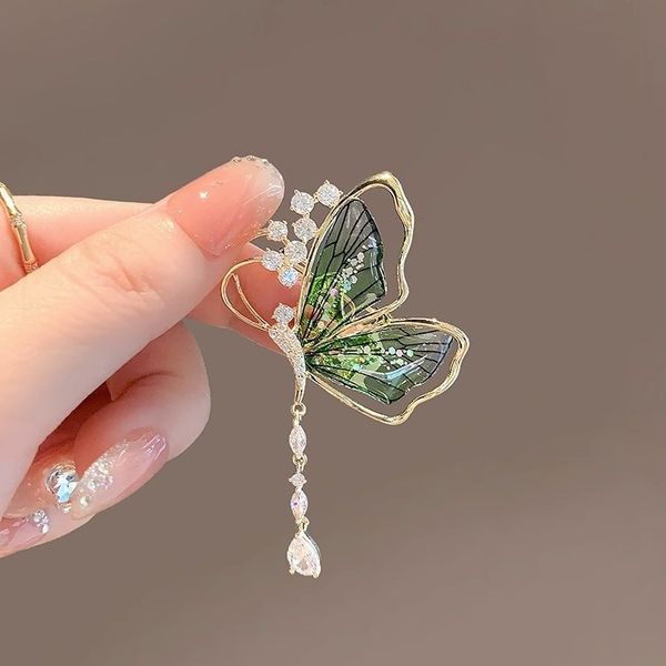 new butterfly tassel brooch for women luxury shiny zircon insect corsage personalized cardigan suit pin accessories wholesale ymbr004, Gray
new butterfly tassel brooch for women luxury shiny zircon insect corsage personalized cardigan suit pin accessories wholesale ymbr004, Gray