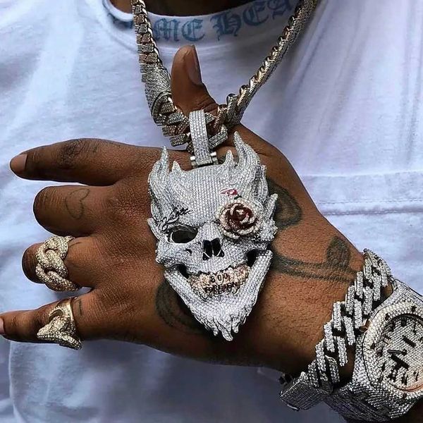 in stock hip hop rock punk rock punk men skull pendant necklace gold sier color pave 5a cubic zirconia, Silver
in stock hip hop rock punk rock punk men skull pendant necklace gold sier color pave 5a cubic zirconia, Silver