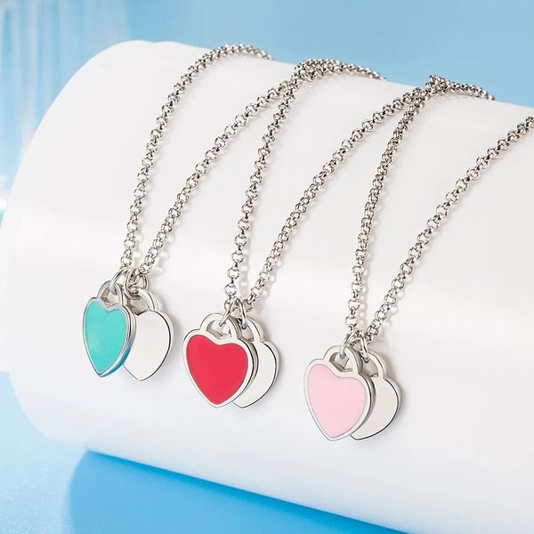 necklace 925 silver pendant necklaces female jewelry exquisite craftsmanship with official logo classic double blue heart luxury designer br
necklace 925 silver pendant necklaces female jewelry exquisite craftsmanship with official logo classic double blue heart luxury designer br