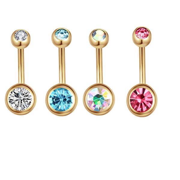 gold belly rings bar anodized double gem belly button navel body piercing jewelry clear ab pink 14g 316l stainless steel dh1118, Silver
gold belly rings bar anodized double gem belly button navel body piercing jewelry clear ab pink 14g 316l stainless steel dh1118, Silver