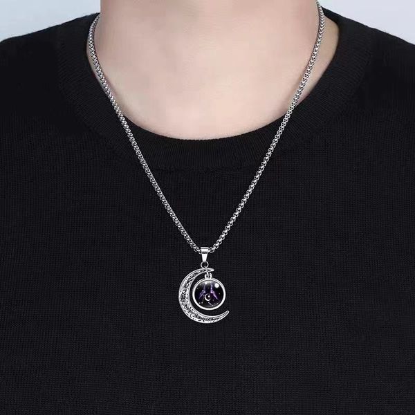 twelve constellations pendant necklace titanium steel fashion personality sweater chain, Silver
twelve constellations pendant necklace titanium steel fashion personality sweater chain, Silver