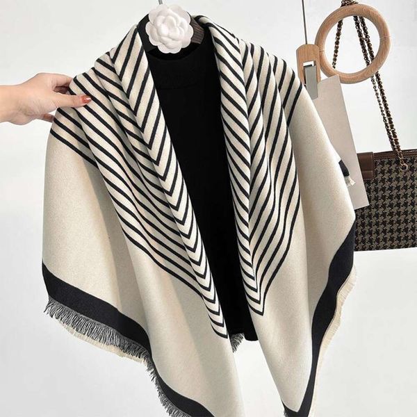autumn and winter korean style imitation cashmere scarf womens back striped thickened fashionable warm shawl, Blue;gray
autumn and winter korean style imitation cashmere scarf womens back striped thickened fashionable warm shawl, Blue;gray