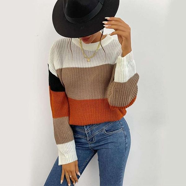 womens clothing autumn sweaters and winter style languid color matched round neck sweater, White;black
womens clothing autumn sweaters and winter style languid color matched round neck sweater, White;black