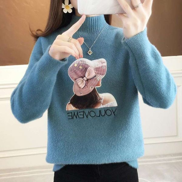 womens half high collar mink sweater fur clothes for women loose bottomless t shirt spring and autumn all match, White;black
womens half high collar mink sweater fur clothes for women loose bottomless t shirt spring and autumn all match, White;black