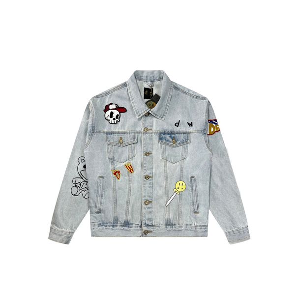 designer ja high street style multi element ing smiley face embroidered badge denim washed old hip-hop street college coats mens132, Black;brown
designer ja high street style multi element ing smiley face embroidered badge denim washed old hip-hop street college coats mens132, Black;brown
