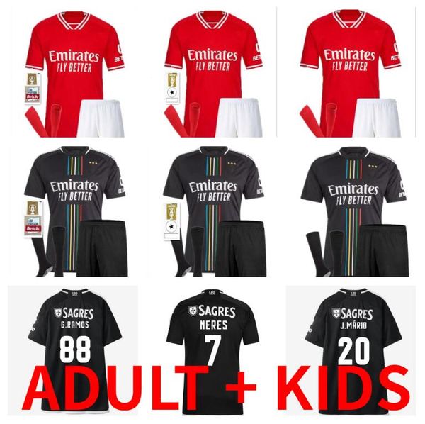 23 24 benficas soccer jerseys seferovic waldschmidt pizzi rafa g.ramos 2023 2024 home away men kids kit football shirts otamendi kokcu di ma, Black;yellow
23 24 benficas soccer jerseys seferovic waldschmidt pizzi rafa g.ramos 2023 2024 home away men kids kit football shirts otamendi kokcu di ma, Black;yellow
