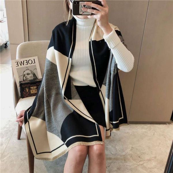autumn and winter neckerchiefs double sided geometry like cashmere scarf womens thick warm shawl scars, Blue;gray
autumn and winter neckerchiefs double sided geometry like cashmere scarf womens thick warm shawl scars, Blue;gray