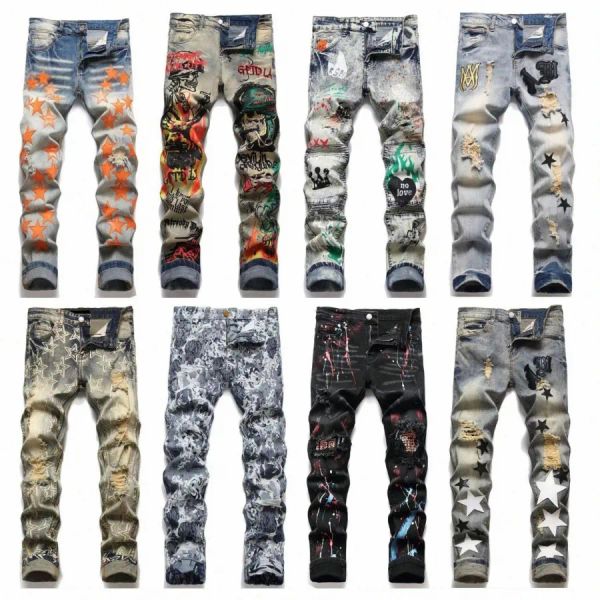 designers jeans mens jeans high street purple jeans for mens embroidery pants womens oversize ripped patch hole denim straight fashion a uyi, Blue
designers jeans mens jeans high street purple jeans for mens embroidery pants womens oversize ripped patch hole denim straight fashion a uyi, Blue