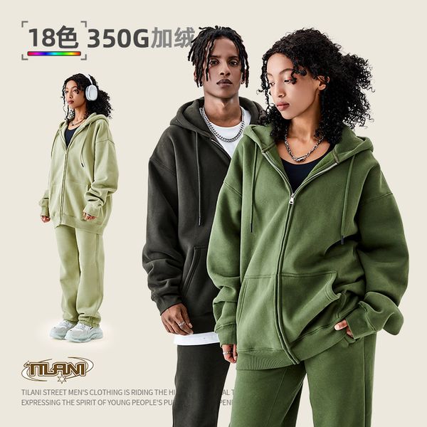 men's sweatshirt casual sports suit fashion solid color simple zipper hoodie european and american style outdoor multiple colors, White
men's sweatshirt casual sports suit fashion solid color simple zipper hoodie european and american style outdoor multiple colors, White