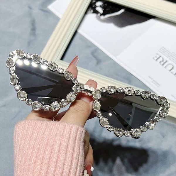 cat eye diamond sunglasses unique all metal triangle handmade glasses ins, White;black
cat eye diamond sunglasses unique all metal triangle handmade glasses ins, White;black