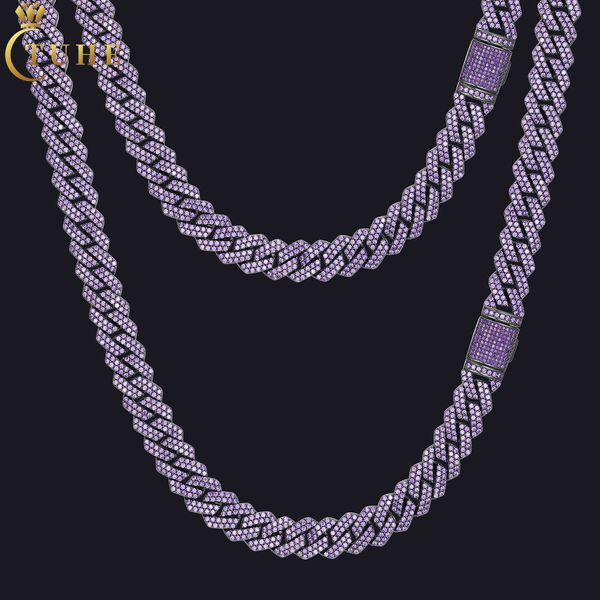 custom color rapper jewelry hiphop mens 14mm black gold plated aaaaa purple cz diamond iced out cuban link chain necklace, Silver
custom color rapper jewelry hiphop mens 14mm black gold plated aaaaa purple cz diamond iced out cuban link chain necklace, Silver