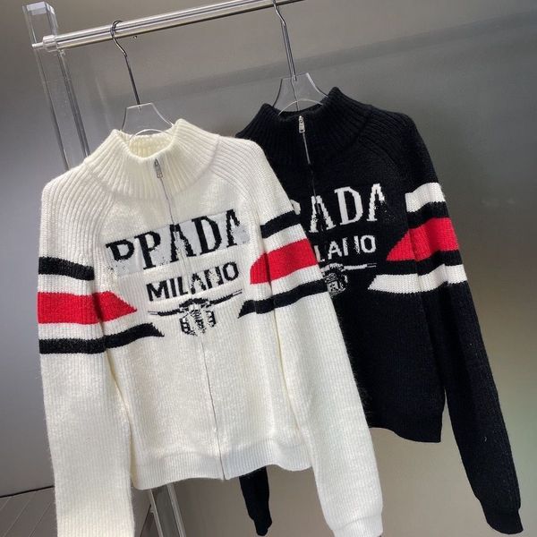 sweaters womens red, white, and black color matching letters jacquard sweater half high neck knitted cardigan jacket temperament sweater kni, White;black
sweaters womens red, white, and black color matching letters jacquard sweater half high neck knitted cardigan jacket temperament sweater kni, White;black