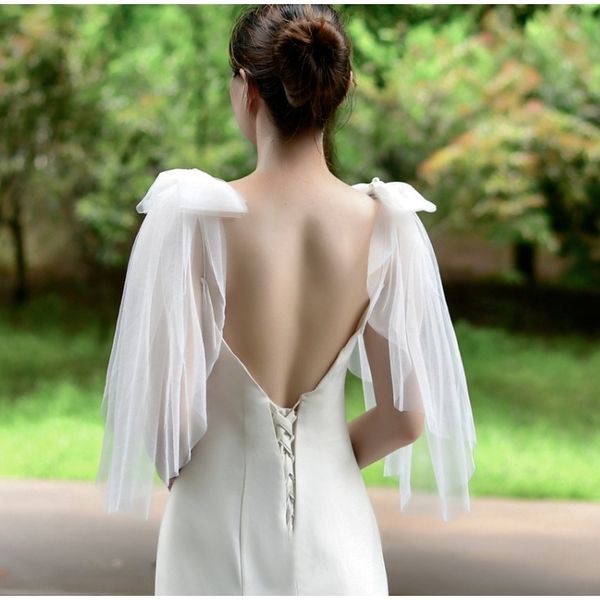one pair removable sleeves for wedding dress detachable sleeves for dress with bow multi colors uses, White
one pair removable sleeves for wedding dress detachable sleeves for dress with bow multi colors uses, White