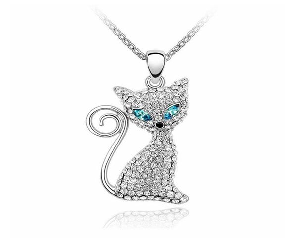 cat shaped pendant necklace crystal from rovski fashion cute for birthday anniversary engagement gift6189781, Silver
cat shaped pendant necklace crystal from rovski fashion cute for birthday anniversary engagement gift6189781, Silver