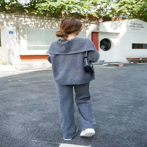spring and womens sweaters autumn style design gray navy collar sweater wide leg pants thickened two piece suit for, White;black
spring and womens sweaters autumn style design gray navy collar sweater wide leg pants thickened two piece suit for, White;black