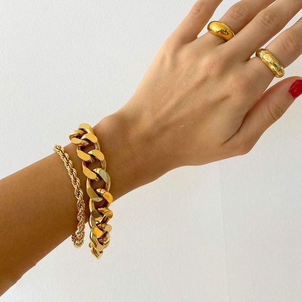 18k gold plated stainless steel bracelets miami cuban link gold cuban bracelet, Black
18k gold plated stainless steel bracelets miami cuban link gold cuban bracelet, Black