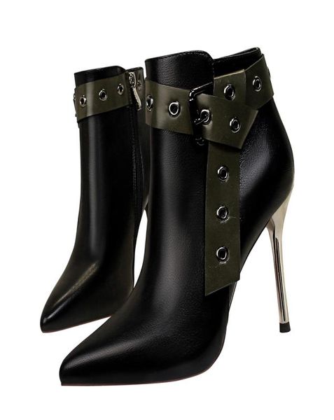 women high heels lady leather buckle strap ankle boots rivets roman boots motorcycle shoes party dress stiletto9387587, Black
women high heels lady leather buckle strap ankle boots rivets roman boots motorcycle shoes party dress stiletto9387587, Black