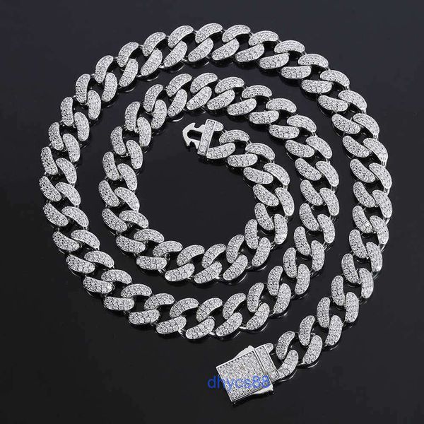 12mm hip hop heavy 18k gold plated white full iced out miami cuban link chain necklace or bracelet, Silver
12mm hip hop heavy 18k gold plated white full iced out miami cuban link chain necklace or bracelet, Silver