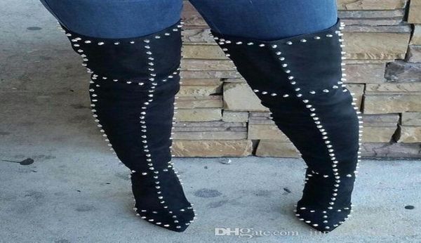 new metal nail genuine leather cashmere pointed highheeled shoes stage models show street women039s boots2705824, Black
new metal nail genuine leather cashmere pointed highheeled shoes stage models show street women039s boots2705824, Black