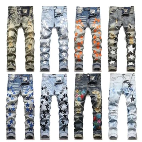 designer mens jean distressed ripped bikers man jeans slim fit motorcycle biker denim for men pant657, Blue
designer mens jean distressed ripped bikers man jeans slim fit motorcycle biker denim for men pant657, Blue