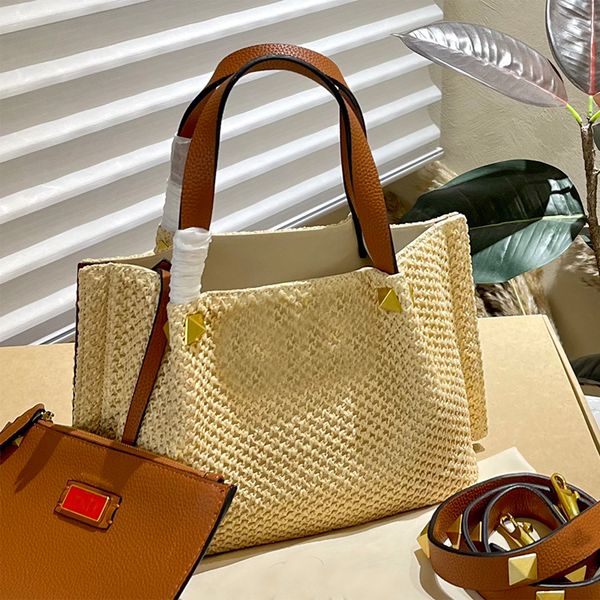 straw woven shoulder bag khaki underarm shopping bags hardware badge pyramid decoration removable strap hanging rope money bag high-capacity
straw woven shoulder bag khaki underarm shopping bags hardware badge pyramid decoration removable strap hanging rope money bag high-capacity