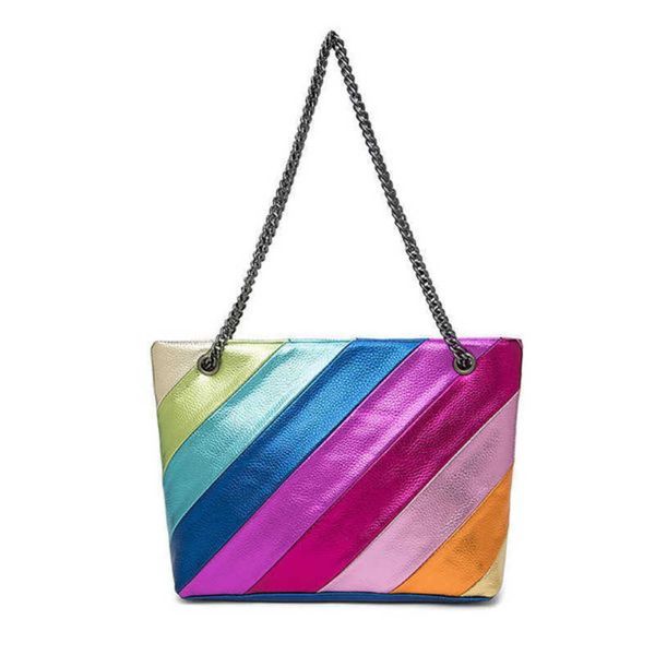 women's bag color contrast stitching chain crossbody bag rainbow handheld shoulder bag guangzhou 230815
women's bag color contrast stitching chain crossbody bag rainbow handheld shoulder bag guangzhou 230815