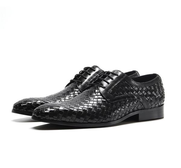 new first layer cowhide business men dress shoes fashion weave designer pointed black brown laceup man wedding party shoes8488602
new first layer cowhide business men dress shoes fashion weave designer pointed black brown laceup man wedding party shoes8488602