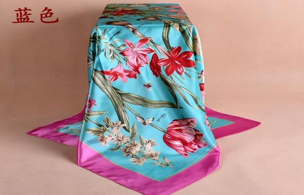 fashion flower big square scarf gorgeous satin shawl ladies allmatch scarf 90901852209, Blue;gray
fashion flower big square scarf gorgeous satin shawl ladies allmatch scarf 90901852209, Blue;gray
