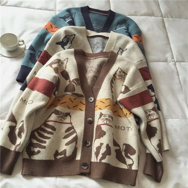 womens sweaters fall sweater clothing fashion cat animal cardigan woman oversized korean knit coat pull femme 230904, White;black
womens sweaters fall sweater clothing fashion cat animal cardigan woman oversized korean knit coat pull femme 230904, White;black