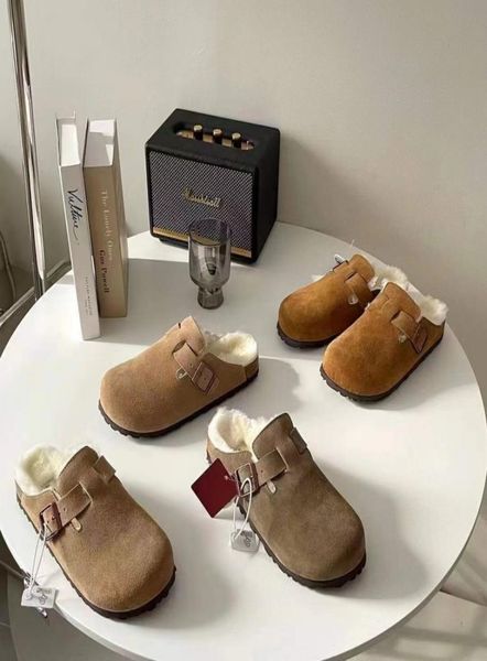 half slippers new designer women winter slides fur buckle flat heel soft muller shoes luxury wool indoor fashion booties classic b6783186, Black
half slippers new designer women winter slides fur buckle flat heel soft muller shoes luxury wool indoor fashion booties classic b6783186, Black
