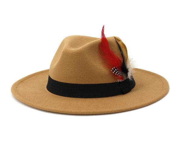 fashion colorful feather fedora cap women men vintage felt hats autumn winter black panama jazz woolen fedora hat church caps3647791, Blue;gray
fashion colorful feather fedora cap women men vintage felt hats autumn winter black panama jazz woolen fedora hat church caps3647791, Blue;gray