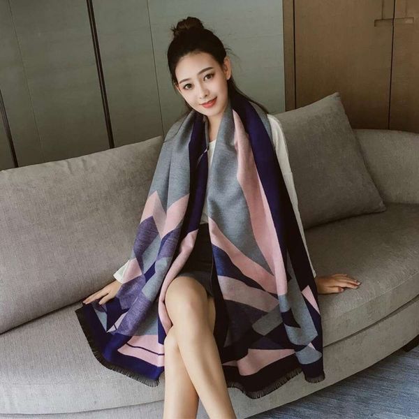 autumn and wrap winter all matching big shawl korean style dual use warm student long thick scarf for women in, Blue;gray
autumn and wrap winter all matching big shawl korean style dual use warm student long thick scarf for women in, Blue;gray