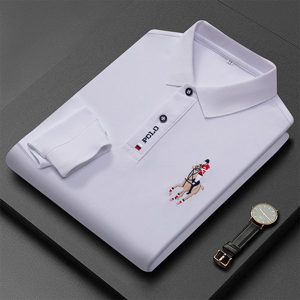 men's polos polo shirt 100 cotton embroidery long sleeved solid color lapel business casual polo 230901, White;black
men's polos polo shirt 100 cotton embroidery long sleeved solid color lapel business casual polo 230901, White;black