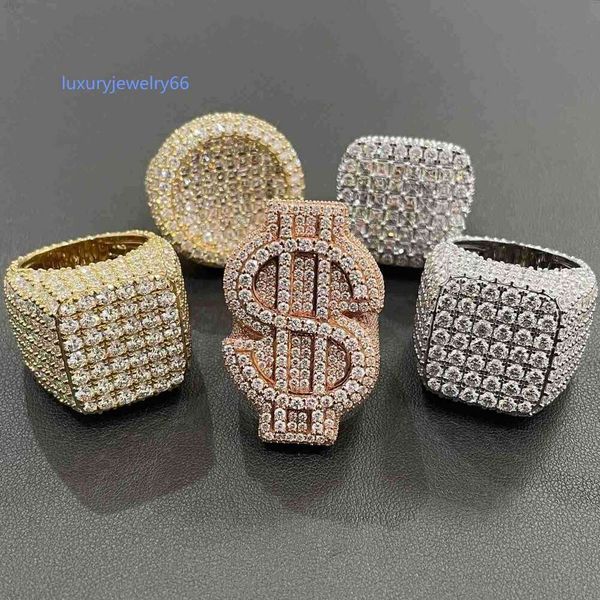 pave setting men dollar sign hip hop style buss down moissanite diamond rings with gra certificate, Silver
pave setting men dollar sign hip hop style buss down moissanite diamond rings with gra certificate, Silver