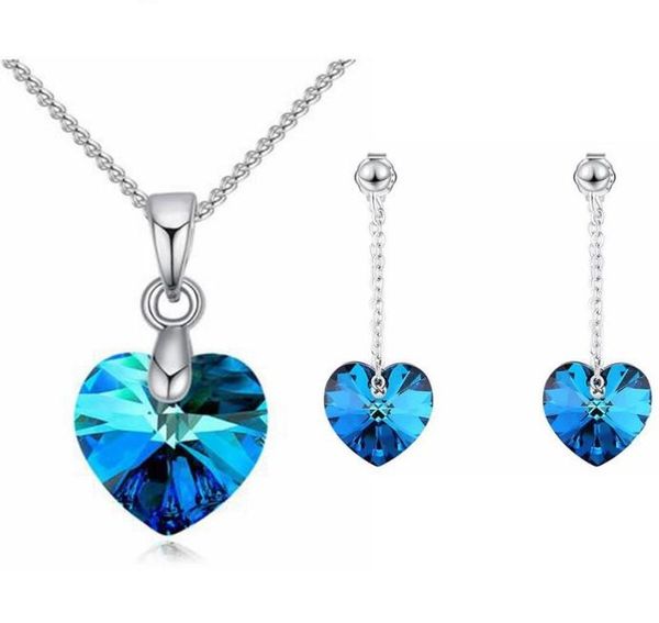 mini heart necklaces pendant earrings crystals from rovski for women girls gift silver color chain kids jewelry decorations1687706
mini heart necklaces pendant earrings crystals from rovski for women girls gift silver color chain kids jewelry decorations1687706