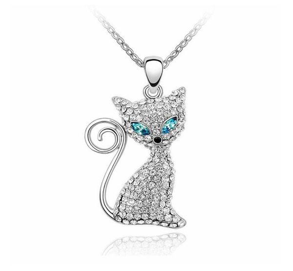 cat shaped pendant necklace crystal from rovski fashion cute for birthday anniversary engagement gift1219258, Silver
cat shaped pendant necklace crystal from rovski fashion cute for birthday anniversary engagement gift1219258, Silver