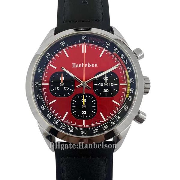 chronograph mens watch vintage racing dial quartz miyota movement red face black leather strap designer 46mm male wristwatch 5244n, Slivery;brown
chronograph mens watch vintage racing dial quartz miyota movement red face black leather strap designer 46mm male wristwatch 5244n, Slivery;brown
