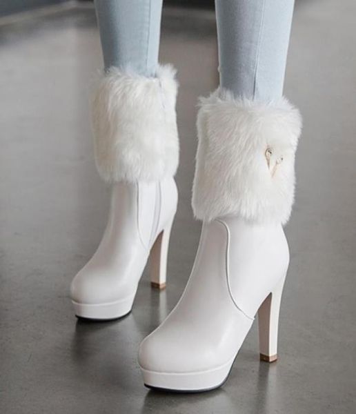 small big size 32 to 43 chunky heels ankle booties winter white fur boots bridal wedding shoes come with box9258309, Black
small big size 32 to 43 chunky heels ankle booties winter white fur boots bridal wedding shoes come with box9258309, Black