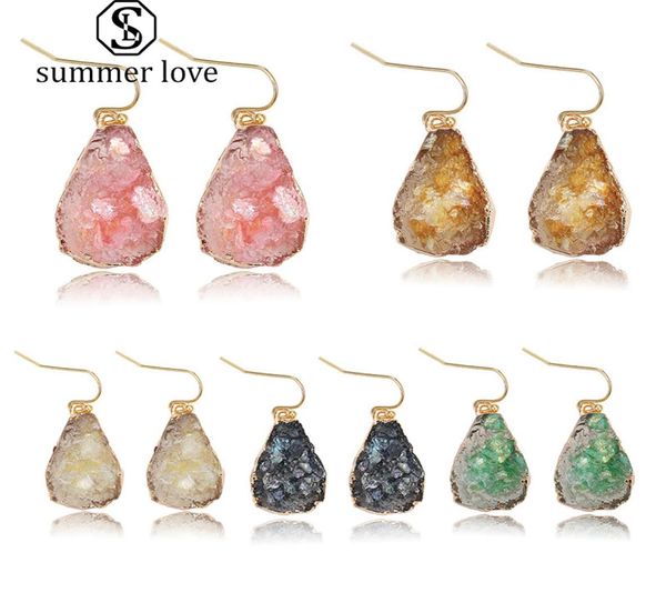 new arrival colorful resin druzy natural stone waterdrop dangle earring for women girls gold plated copper hook earring fashion je3101316, Silver
new arrival colorful resin druzy natural stone waterdrop dangle earring for women girls gold plated copper hook earring fashion je3101316, Silver