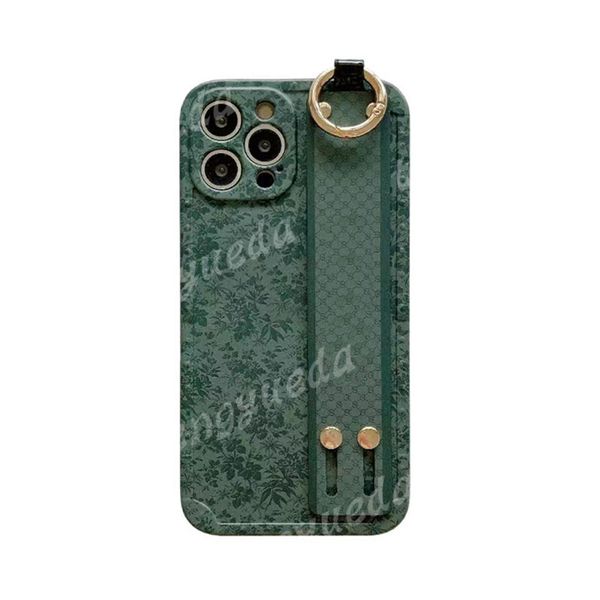 Deluxe Fashion Phone Cases for iPhone 14 14pro 13 13pro 12 11 pro max IMD Holder Wristband Designer Cellphone Cover