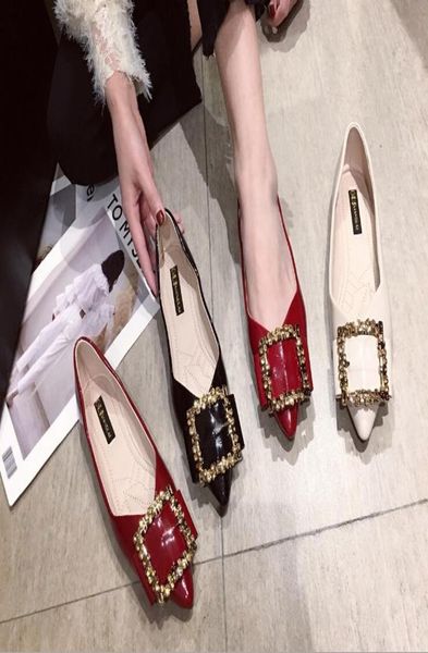 2019 new women039s korean version wild shallow patent leather soft bottom comfortable flat shoes rhinestone pointed single shoe3179721, Black
2019 new women039s korean version wild shallow patent leather soft bottom comfortable flat shoes rhinestone pointed single shoe3179721, Black