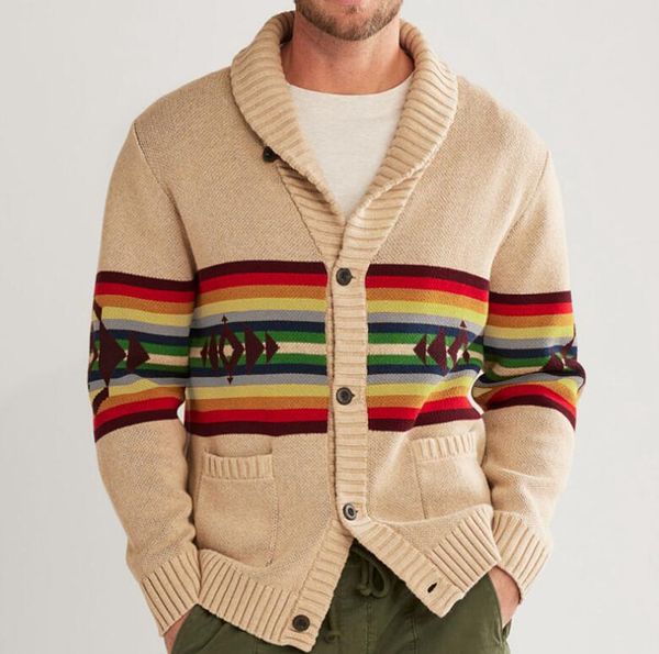 men printed knitted cardigan sweater long sleeve casual streetwear button down lapel coat vintage luxury clothing, White;black
men printed knitted cardigan sweater long sleeve casual streetwear button down lapel coat vintage luxury clothing, White;black