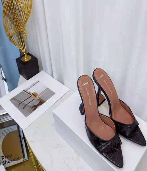 black amina shoes muaddi slippers lupita embossed leather mules awge8974642