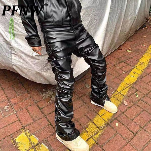 men's pants pfnw spring summer men's pleated pu leather pants hiphop streetwear niche chic leisure straight skinny trousers 28a053, Black
men's pants pfnw spring summer men's pleated pu leather pants hiphop streetwear niche chic leisure straight skinny trousers 28a053, Black