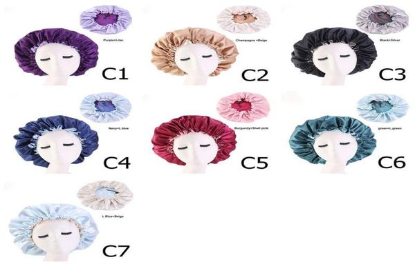 large silk sleeping cap satin bonnet for beautiful hair double size wear extra large round cap hair protection 7 colors7743061, Blue;gray
large silk sleeping cap satin bonnet for beautiful hair double size wear extra large round cap hair protection 7 colors7743061, Blue;gray